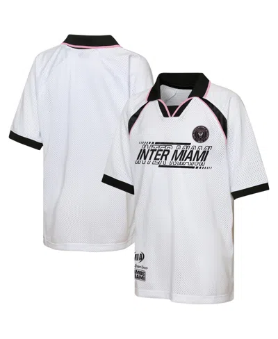 Outerstuff Kids' Big Boys And Girls White Inter Miami Cf Mesh Raglan T-shirt