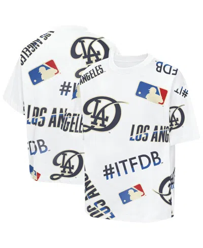 Outerstuff Kids' Big Boys And Girls White Los Angeles Dodgers Circus Catch T-shirt