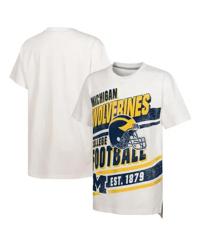 Outerstuff Kids' Big Boys And Girls White Michigan Wolverines Let's Get Loud Oversized T-shirt