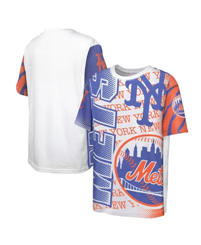 Outerstuff Kids' Big Boys And Girls White New York Mets Impact Hit Bold T-shirt