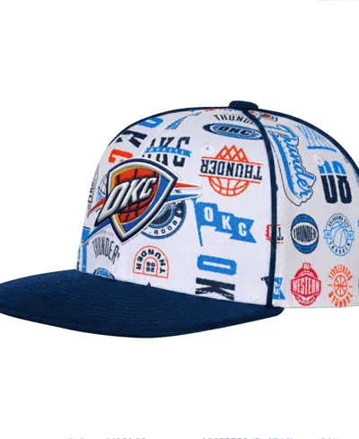 Outerstuff Kids' Big Boys' And Girls' White Oklahoma City Thunder Piped Up Snapback Hat In Multi