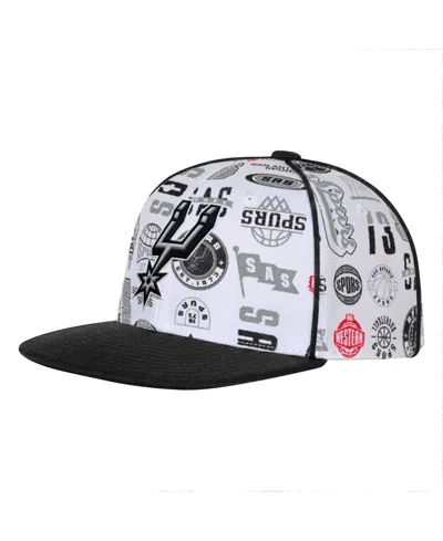 Outerstuff Kids' Big Boys' And Girls' White San Antonio Spurs Piped Up Snapback Hat In Black