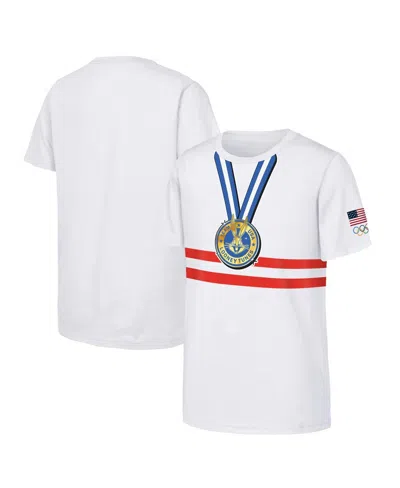 Outerstuff Kids' Big Boys And Girls White Team Usa Looney Tunes Gold Medal Winner T-shirt