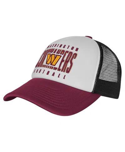 Outerstuff Kids' Big Boys And Girls White/burgundy Washington Commanders Essentials Trucker Adjustable Hat In Multi