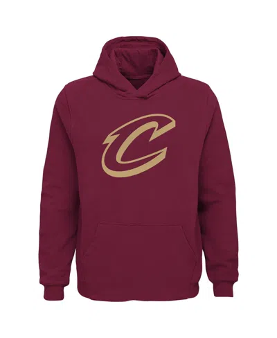 Outerstuff Big Boys And Girls Wine Cleveland Cavaliers Primary Logo Pullover Hoodie