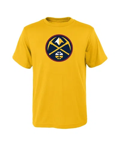 Outerstuff Kids' Big Boys And Girls Yellow Denver Nuggets Primary Logo T-shirt