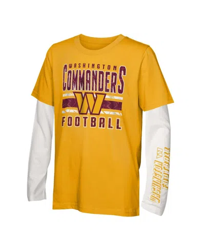Outerstuff Big Boys And Girls Yellow/white Washington Commanders In The Mix T-shirt Combo Set In Yellow,white