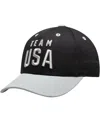 Outerstuff Big Boys Black And Gray Team Usa Latitude Two-tone Structured Adjustable Snapback Hat In Black,gray