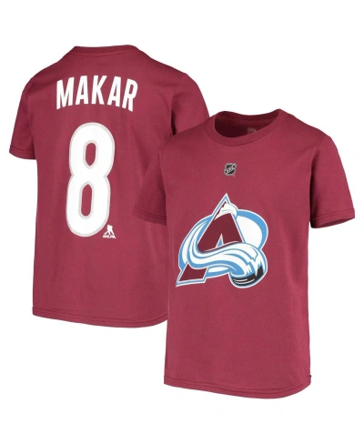 Outerstuff Kids' Big Boys Cale Makar Burgundy Colorado Avalanche Player Name And Number T-shirt