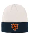 Outerstuff Big Boys Cream, Navy Chicago Bears Bone Cuffed Knit Hat In Cream,navy