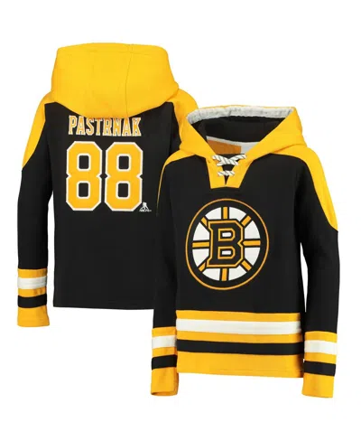Outerstuff Kids' Big Boys David Pastrnak Black Boston Bruins Ageless Must-have V-neck Name And Number Pullover Hoodie