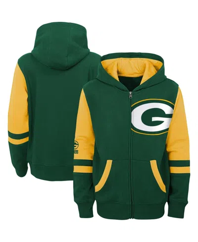 Outerstuff Kids' Big Boys Green Green Bay Packers Colorblock Full-zip Hoodie