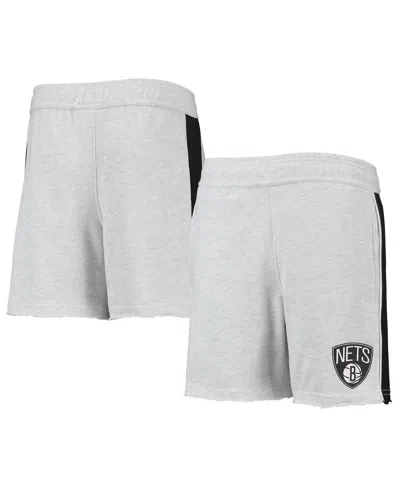 OUTERSTUFF BIG BOYS HEATHERED GRAY BROOKLYN NETS WINGBACK SHORTS