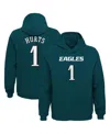Outerstuff Big Boys Jalen Hurts Midnight Green Philadelphia Eagles Mainliner Player Name And Number Pullover Ho In Green