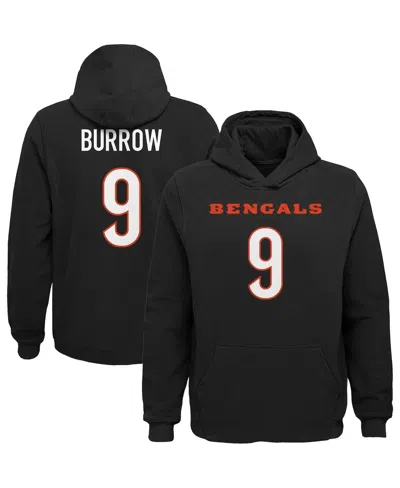 Outerstuff Kids' Big Boys Joe Burrow Black Cincinnati Bengals Mainliner Player Name And Number Pullover Hoodie
