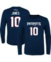 Outerstuff Big Boys Mac Jones Navy New England Patriots Mainliner Player Name And Number Long Sleeve T-shirt In Navy