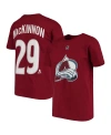 Outerstuff Big Boys Nathan Mackinnon Burgundy Colorado Avalanche Player Name And Number T-shirt In Burgundy