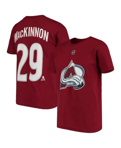 Outerstuff Kids' Big Boys Nathan Mackinnon Burgundy Colorado Avalanche Player Name And Number T-shirt