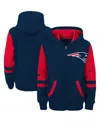 Outerstuff Big Boys Navy New England Patriots Colorblock Full-zip Hoodie In Navy