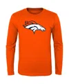 Outerstuff Big Boys Orange Denver Broncos Primary Logo Long Sleeve T-shirt In Orange