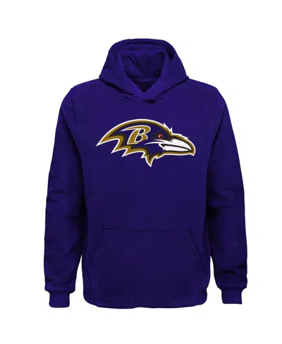 OUTERSTUFF BIG BOYS PURPLE BALTIMORE RAVENS TEAM LOGO PULLOVER HOODIE