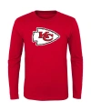 Outerstuff Big Boys Red Kansas City Chiefs Primary Logo Long Sleeve T-shirt In Red