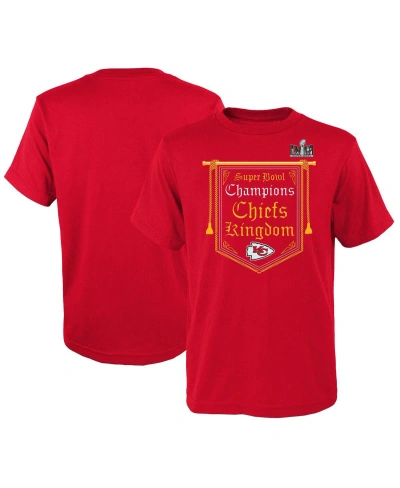 Outerstuff Kids' Big Boys Red Kansas City Chiefs Super Bowl Lviii Champions Hometown On Top T-shirt
