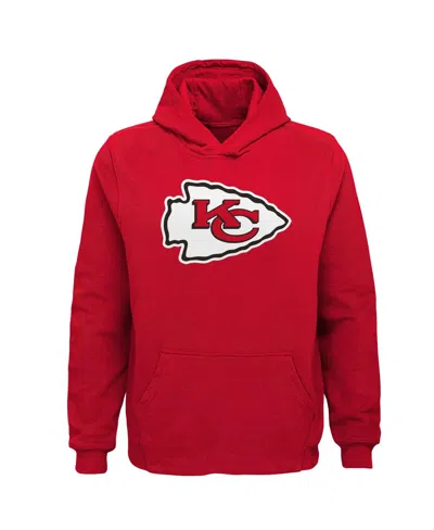 Outerstuff Kids' Big Boys Red Kansas City Chiefs Team Logo Pullover Hoodie