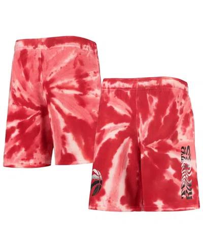 OUTERSTUFF BIG BOYS RED TORONTO RAPTORS SANTA MONICA TIE-DYE SHORTS