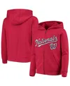 Outerstuff Big Boys Red Washington Nationals Team Color Wordmark Full-zip Hoodie In Red