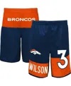 Outerstuff Big Boys Russell Wilson Navy Denver Broncos Player Name And Number Shorts In Navy