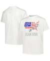 OUTERSTUFF BIG BOYS WHITE DISTRESSED TEAM USA GO FOR GOLD T-SHIRT