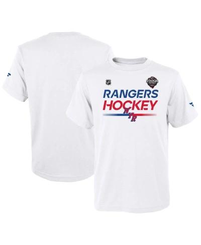 Outerstuff Kids' Big Boys White New York Rangers 2024 Nhl Stadium Series Locker Room T-shirt