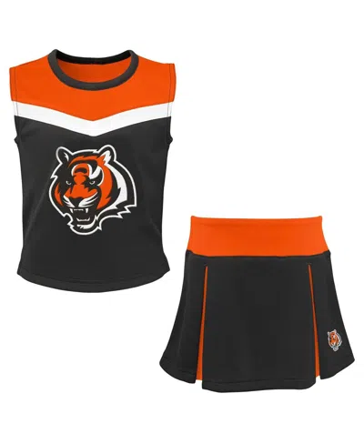 Outerstuff Kids' Big Girls 2-piece Black Cincinnati Bengals Spirit Cheerleader Dress Set