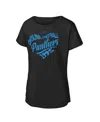 Outerstuff Big Girls Black Carolina Panthers Script Heart Dolman T-shirt In Black
