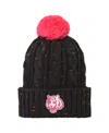 Outerstuff Big Girls Black Cincinnati Bengals Nep Yarn Cuffed With Pom Knit Hat In Black