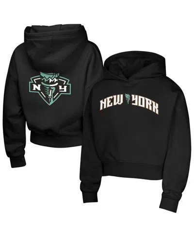 Outerstuff Kids'  Girls Youth  Black New York Liberty Top Closer Fashion Pullover Hoodie