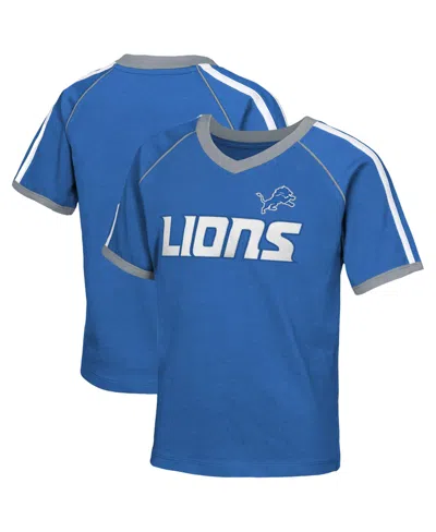Outerstuff Kids' Big Girls Blue Detroit Lions Score Breaker Soccer T-shirt