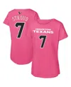 Outerstuff Big Girls C.j. Stroud Pink Houston Texans Player Name Number T-shirt In Pink