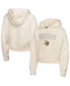 Outerstuff Big Girls Cream Minnesota Vikings Oversized Cropped Blitz Hoodie In Neutral