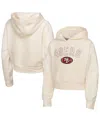 Outerstuff Girls Youth  Cream San Francisco 49ers Oversized Cropped Blitz Hoodie In Neutral