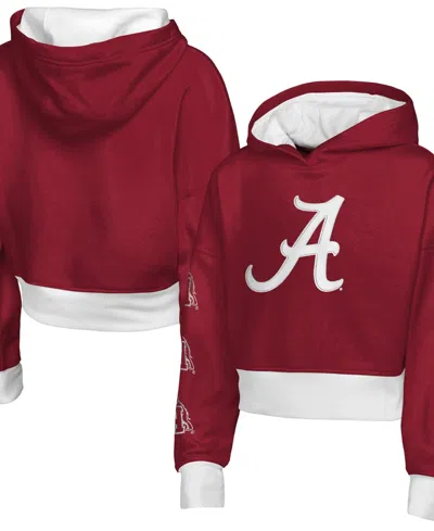Outerstuff Big Girls Crimson Alabama Crimson Tide Fair Catch Poly Fleece Hoodie
