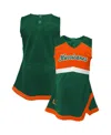 Outerstuff Big Girls Green Miami Hurricanes Cheer Captain Jumper Dress In Green