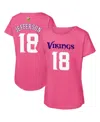 Outerstuff Big Girls Justin Jefferson Pink Minnesota Vikings Player Name Number T-shirt In Pink