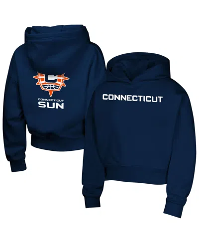 Outerstuff Kids' Big Girls Navy Connecticut Sun Closer Pullover Hoodie In Blue