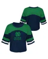 Outerstuff Big Girls Navy Distressed Notre Dame Fighting Irish Sunday Friday Sleeve Stripe Jersey T-shirt In Navy