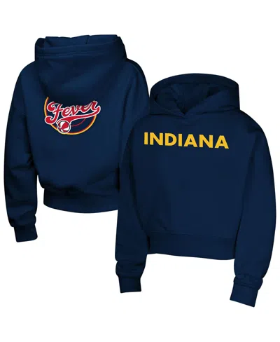 Outerstuff Kids' Big Girls Navy Indiana Fever Top Closer Fashion Pullover Hoodie In Blue