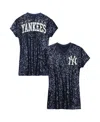 Outerstuff Big Girls Navy New York Yankees Sequin V-neck Dress