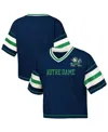 Outerstuff Big Girls Navy Notre Dame Fighting Irish Gridiron Jersey V-neck T-shirt In Black