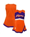 Outerstuff Big Girls Orange Clemson Tigers Cheer Captain Jumper Dress In Orange